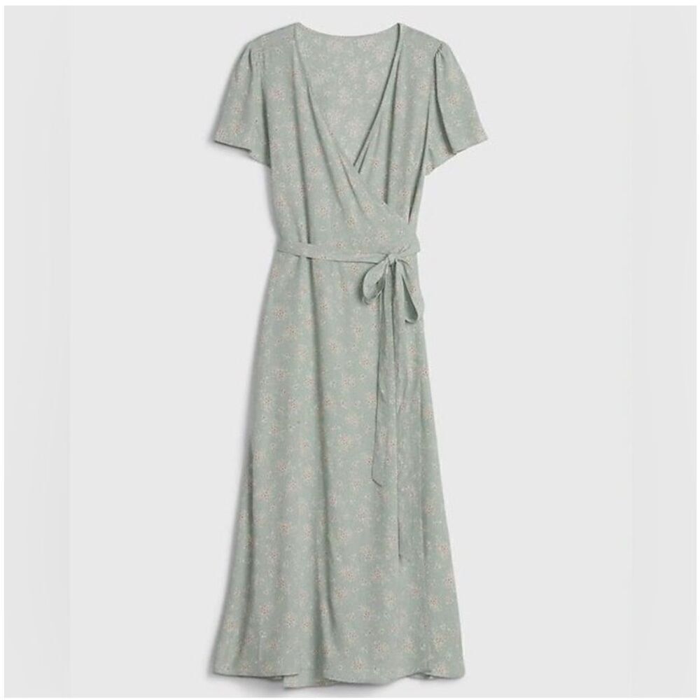 GAP midi floral wrap dress